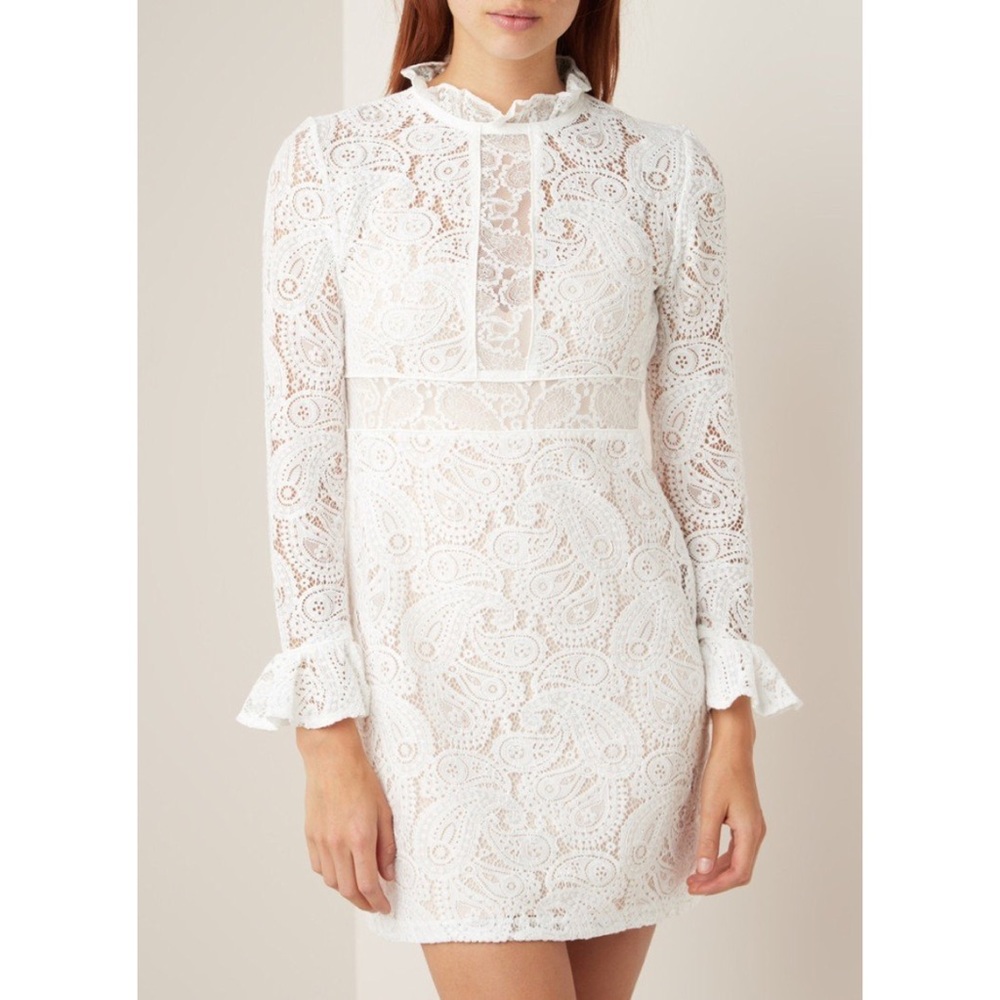 NWT Maje Riline Guipure Hi Neck Lace Paisley Dress